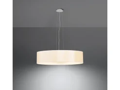 Candelabros Kalmaris minimalista de tela/vidrio/acero - 5 fuentes luminosas 4000K - L.50 x A.102 cm - blanco
