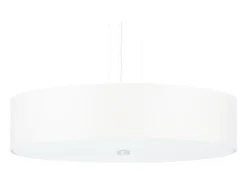 Candelabros Kalmaris minimalista de tela/vidrio/acero - 5 fuentes luminosas 3000K - L.50 x A.102 cm - blanco