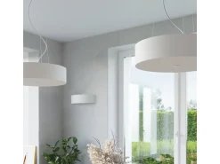 Candelabros Kalmaris minimalista de tela/vidrio/acero - 5 fuentes luminosas 3000K - L.50 x A.102 cm - blanco