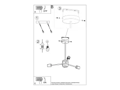 Candelabros Lingoro moderno de acero - 3 fuentes luminosas 3000K - L.61 x A.46 cm - negro