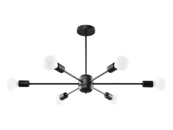 Candelabros Lingoro moderno de acero - 6 fuentes luminosas 4000K - L.86,5 x A.46 cm - negro