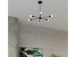Candelabros Lingoro moderno de acero - 5 fuentes luminosas 4000K - L.66 x A.46 cm - negro