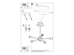 Candelabros Lingoro moderno de acero - 5 fuentes luminosas 3000K - L.66 x A.46 cm - negro