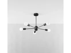 Candelabros Lingoro moderno de acero - 5 fuentes luminosas 3000K - L.66 x A.46 cm - negro