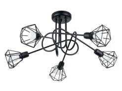 Candelabros Lunova moderno de acero - 5 fuentes luminosas 4000K - L.58 x A.28,5 cm - negro