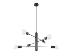 Candelabros Luxra desván de acero - 6 fuentes luminosas 4000K - L.60 x A.85 cm - negro