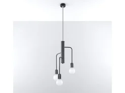 Candelabros Luxra desván de acero - 3 fuentes luminosas 3000K - L.25 x A.100 cm - negro