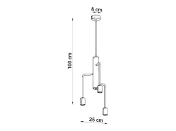 Candelabros Luxra desván de acero - 3 fuentes luminosas 4000K - L.25 x A.100 cm - negro