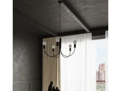 Candelabros Minimo moderno de acero - 3 fuentes luminosas 4000K - L.45 x A.100 cm - negro
