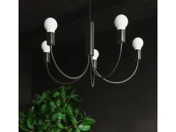 Candelabros Minimo moderno de acero - 3 fuentes luminosas 4000K - L.45 x A.100 cm - negro