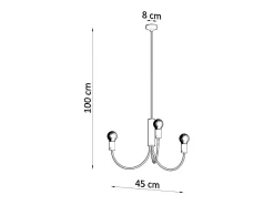 Candelabros Minimo moderno de acero - 3 fuentes luminosas 3000K - L.45 x A.100 cm - negro