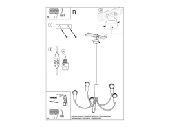 Candelabros Minimo moderno de acero - 3 fuentes luminosas 3000K - L.45 x A.100 cm - negro