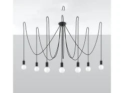 Candelabros Speis desván de tela/acero - 7 fuentes luminosas 3000K - L.300 x A.150 cm - negro