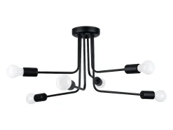 Candelabros Torah moderno de acero - 6 fuentes luminosas 4000K - L.68 x A.33 cm - negro