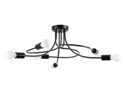 Candelabros Varilex industrial de acero - 6 fuentes luminosas 3000K - L.69 x A.29 cm - negro