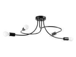 Candelabros Varilex industrial de acero - 4 fuentes luminosas 4000K - L.75 x A.32 cm - negro