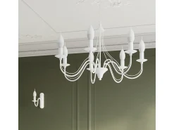 Candelabros Vivow moderno de acero - 5 fuentes luminosas 4000K - L.60 x A.80 cm - blanco