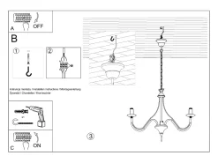 Candelabros Vivow moderno de acero - 3 fuentes luminosas 3000K - L.60 x A.80 cm - blanco
