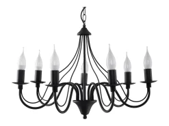 Candelabros Vivow moderno de acero - 7 fuentes luminosas 4000K - L.60 x A.80 cm - negro