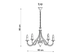 Candelabros Vivow moderno de acero - 5 fuentes luminosas 3000K - L.60 x A.80 cm - negro