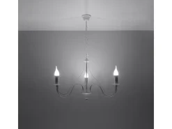 Candelabros Vivow moderno de acero - 3 fuentes luminosas 4000K - L.60 x A.80 cm - blanco