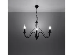 Candelabros Vivow moderno de acero - 3 fuentes luminosas 4000K - L.60 x A.80 cm - negro