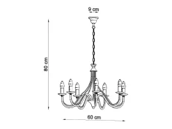 Candelabros Vivow moderno de acero - 7 fuentes luminosas 4000K - L.60 x A.80 cm - blanco