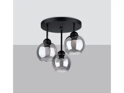 Candelabros Zelaro moderno de acero - 3 fuentes luminosas 3000K - L.35 x A.35 cm - negro