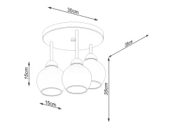 Candelabros Zelaro moderno de acero - 3 fuentes luminosas 3000K - L.35 x A.35 cm - negro