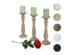Candelero H360 (juego de 3), marrón natural