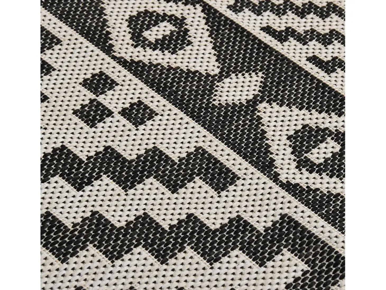 Christiaan Alfombra de exterior de tejido plano rayas negras 100x200 cm