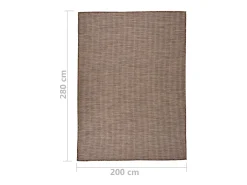 Christiaan Alfombra de exterior de tejido plano marrón 200x280 cm