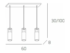 Cilinder Sospensione 3 Luci
