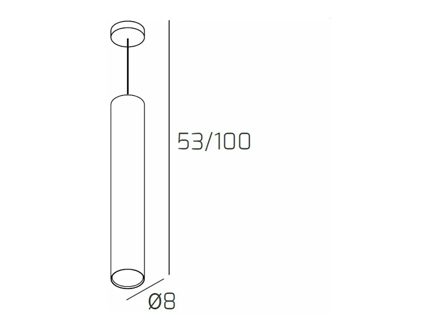Cloud Sospensione Tubo H.50 1 Luce Grigio