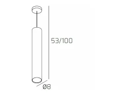 Cloud Sospensione Tubo H.50 1 Luce Bianco
