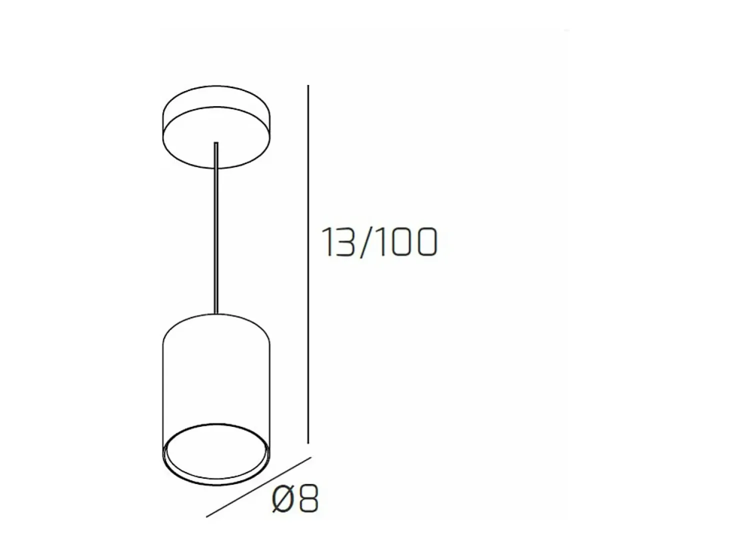 Cloud Sospensione Tubo H.10 1 Luce Sabbia