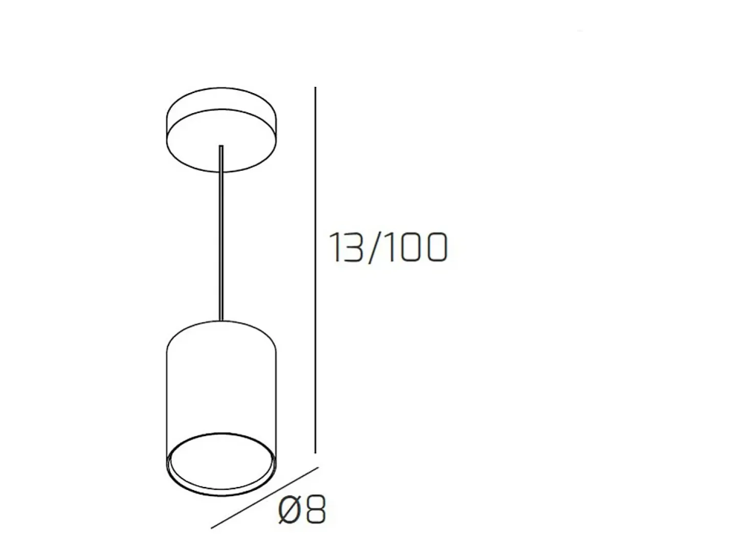 Cloud Sospensione Tubo H.10 1 Luce Grigio