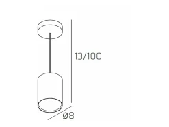 Cloud Sospensione Tubo H.10 1 Luce Bianco