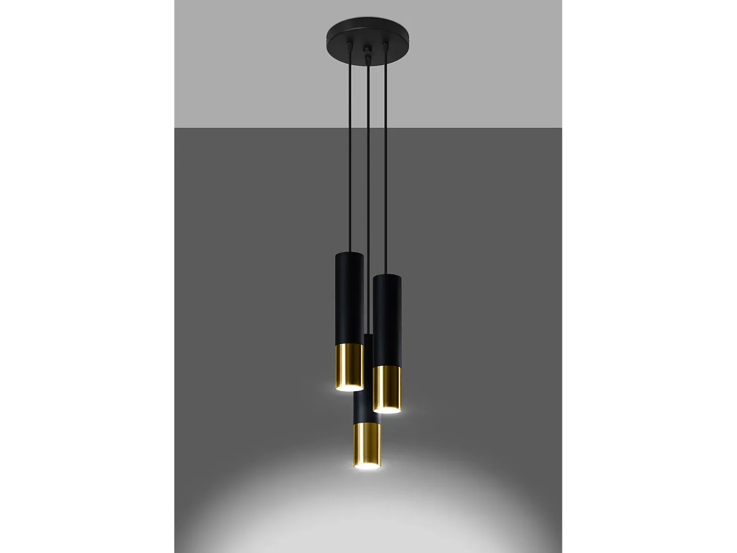 Cluster Drop Nero, Oro GU10 Cluster Drop Negro, Dorado GU10