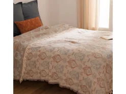 Cobertor con flecos estilo cottage 240 x 260 cm
