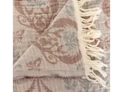 Cobertor con flecos estilo cottage 240 x 260 cm
