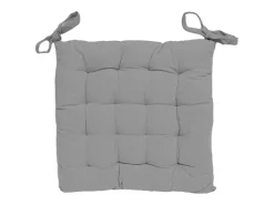 Cojin de silla acolchada de algodón 40x40x5 cm PANAMA gris, por Soleil d'Ocre