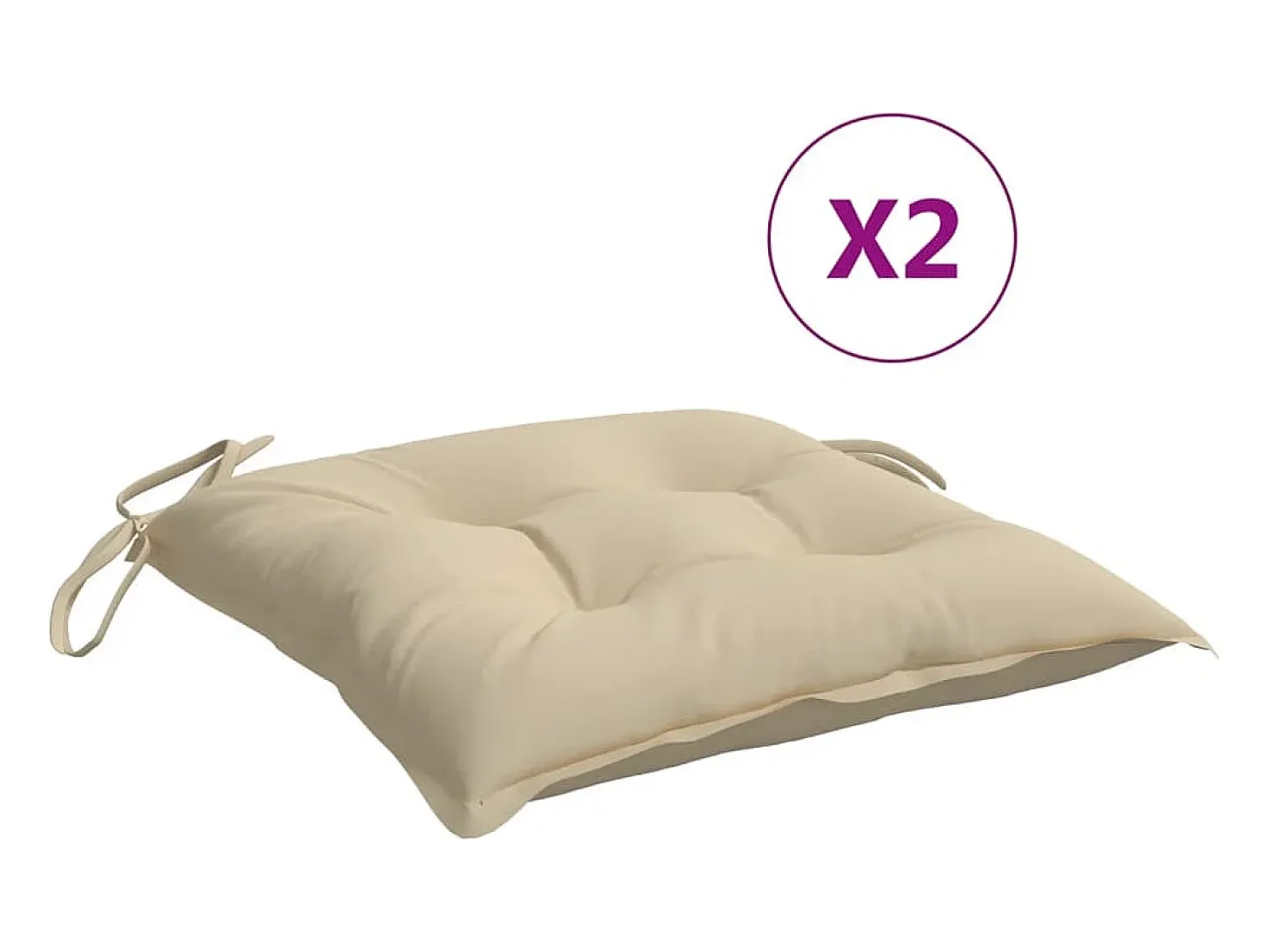 Cojines de palets de jardín 2 uds tela Oxford beige 50x50x7 cm ES350909