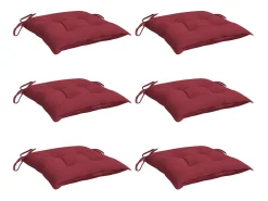Cojines de palets de jardín 6 uds Oxford rojo tinto 50x50x7 cm ES719906