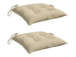 Cojines de palets de jardín 2 unidades tela Oxford beige 50x50x7 cm