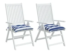 Cojines de silla 2 unidades tela Oxford rayas azul blanco 50x50x7 cm