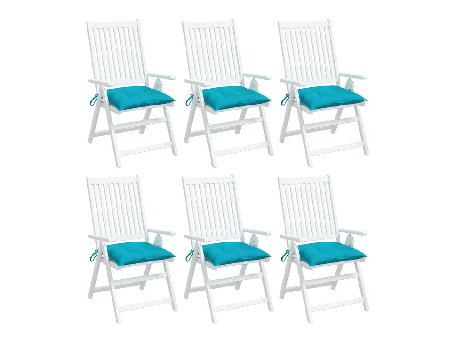 Cojines de silla 6 unidades tela Oxford turquesa 50x50x7 cm