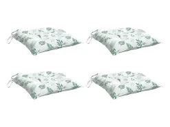 Cojines de silla 4 unidades tela Oxford estampado hojas 50x50x7 cm