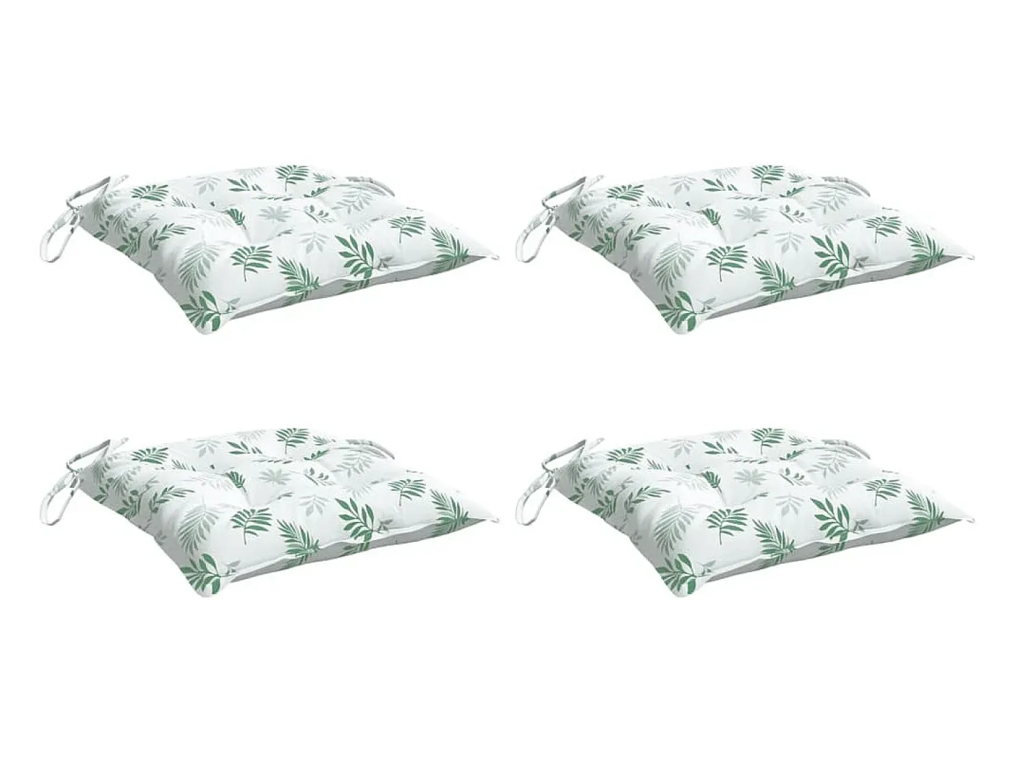 Cojines de silla 4 unidades tela Oxford estampado hojas 50x50x7 cm