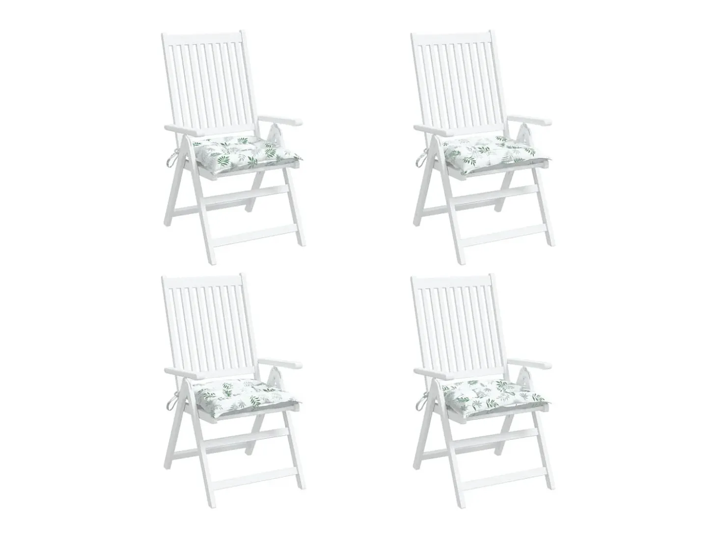 Cojines de silla 4 unidades tela Oxford estampado hojas 50x50x7 cm